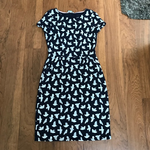 boden bird print dress